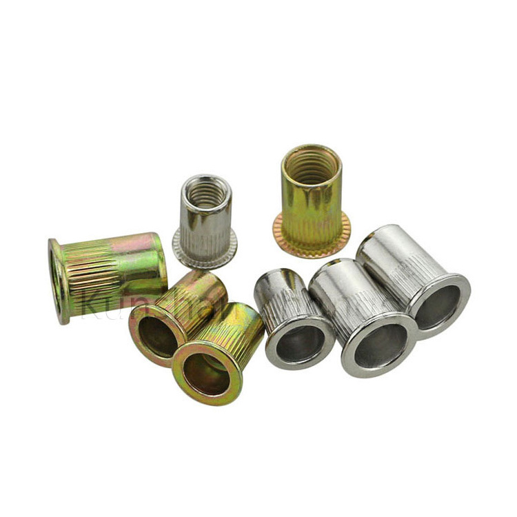 Color Zinc Hex Flat Blind Rivet Nuts Carbon Steel Flat Head color Zinc Plated M6 Blind Rivet Nuts