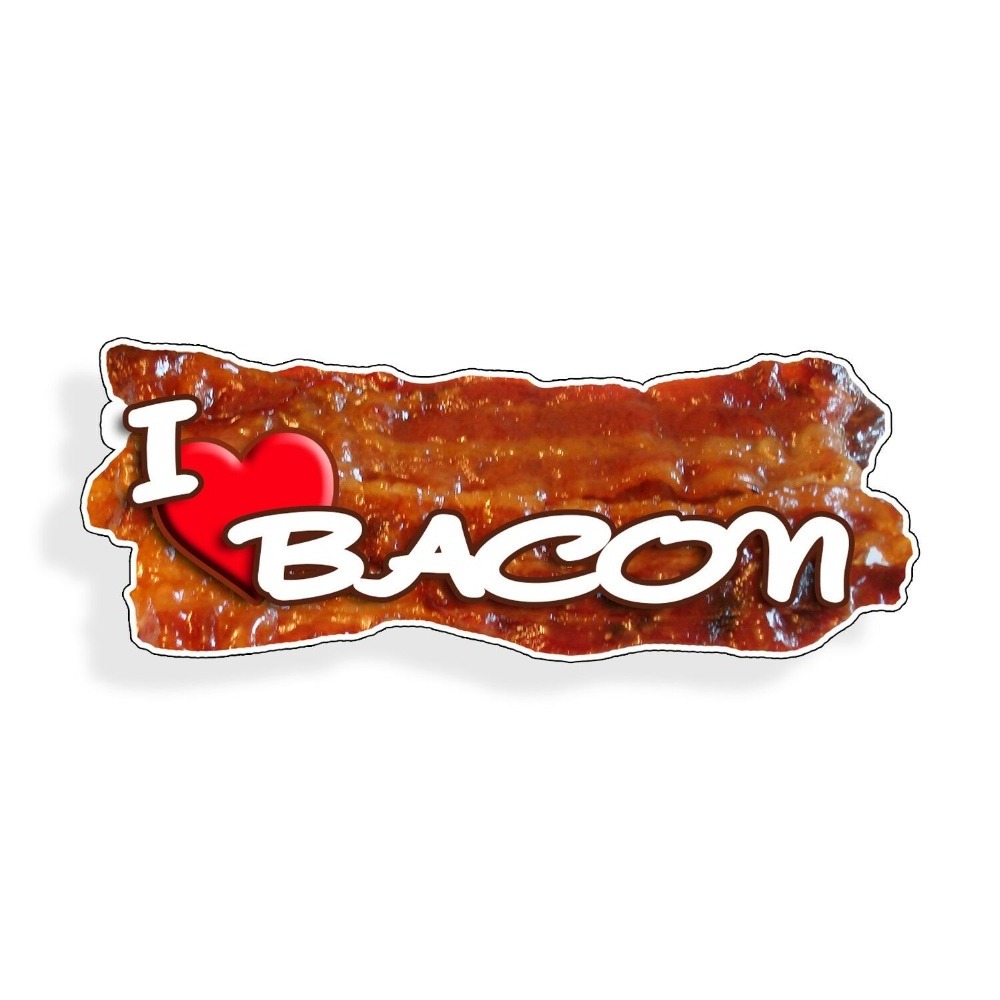 I love Bacon Sticker Keto Diet Car Window Bumper Cup Decal Cooler Wall Decal