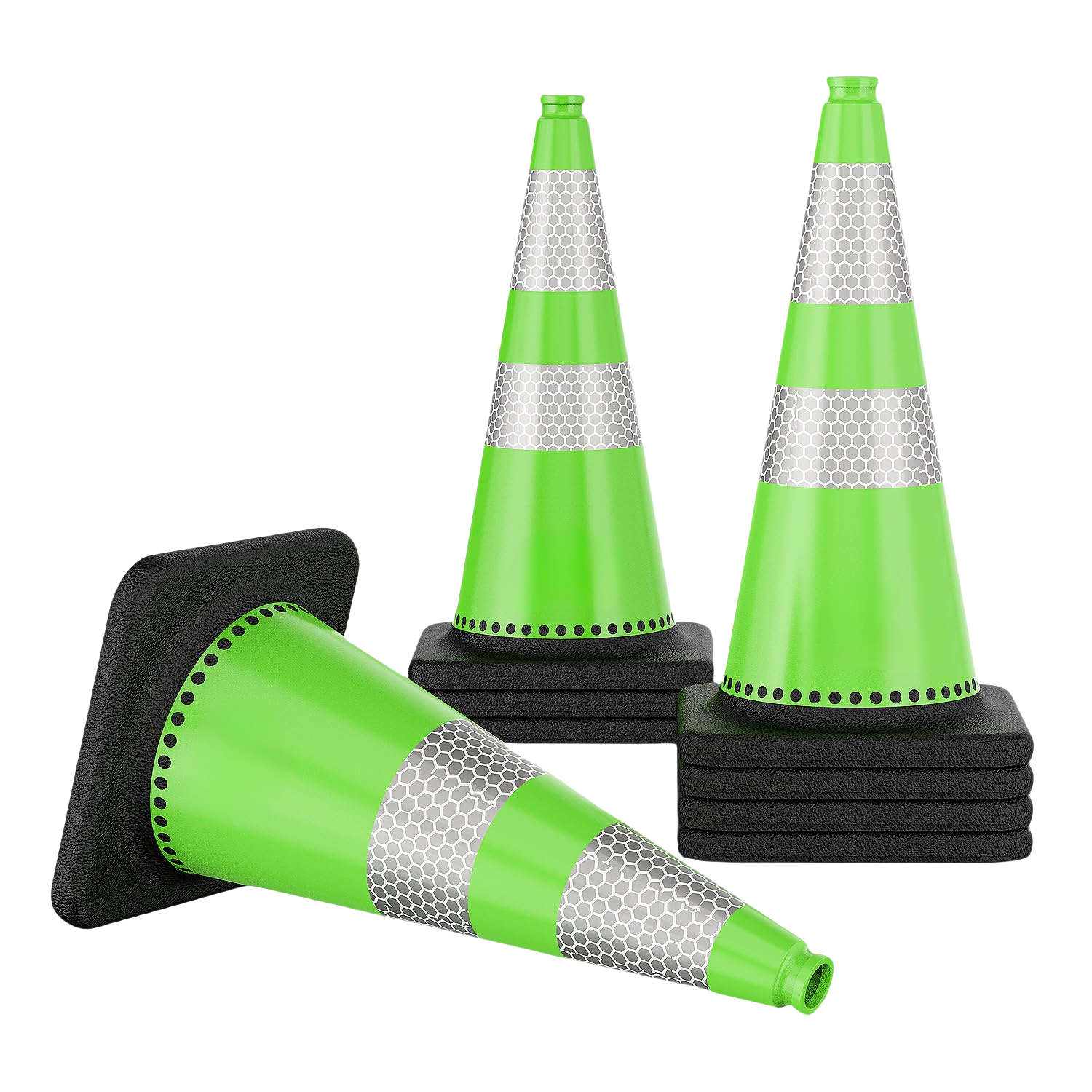 Custom rubber based road Barrier safety cone pink green 28 inch 28