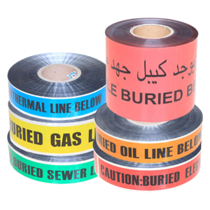 Caution Underground Buried Detectable Warning Tape Aluminium Foil Marking Tape for Metal Wire