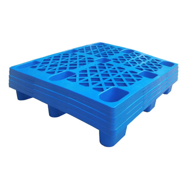 Heavy-Duty Single Side Reusable Logistics Pallets 4-Way Entry Nine Feet Plastic Stacking Grid Pallets