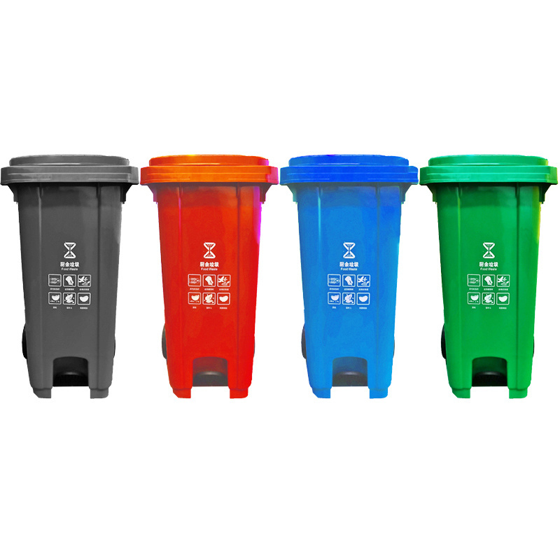 Recycler Dustbin Foot Pedal Plastic Garbage Waste Bin 120L wholesale plastic trash cans garbage bin Wheeled Trash Can With Lid