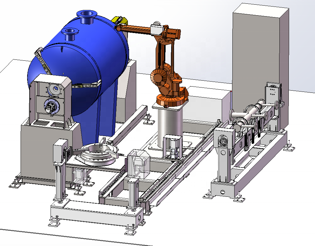 pressure vessel tank robotic auto welding machine for  circular seam  straight seam ports welding