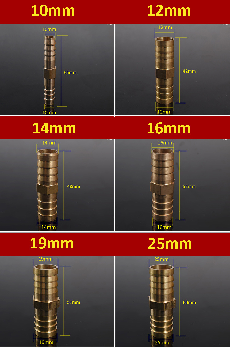 Brass Barb Pipe Fitting 2 3 4 way connector For 4mm 5mm 6mm 8mm 10mm 12mm 16mm 19mm hose copper Pagoda Water Tube Fittings