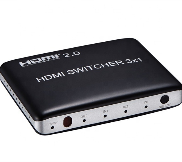 V2.0 HDMI Switch 3X1 with IR remote control 4Kx2K@60hz  Plastic HDMI Switch 3X1