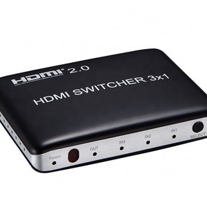 V2.0 HDMI Switch 3X1 with IR remote control 4Kx2K@60hz  Plastic HDMI Switch 3X1