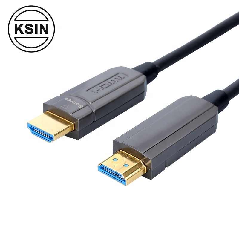 24K Gold Pated HDMI to HDMI cable 4K 8K fiber optic hdmi cable for HDR TV PS4 15m 25m 30m 50m