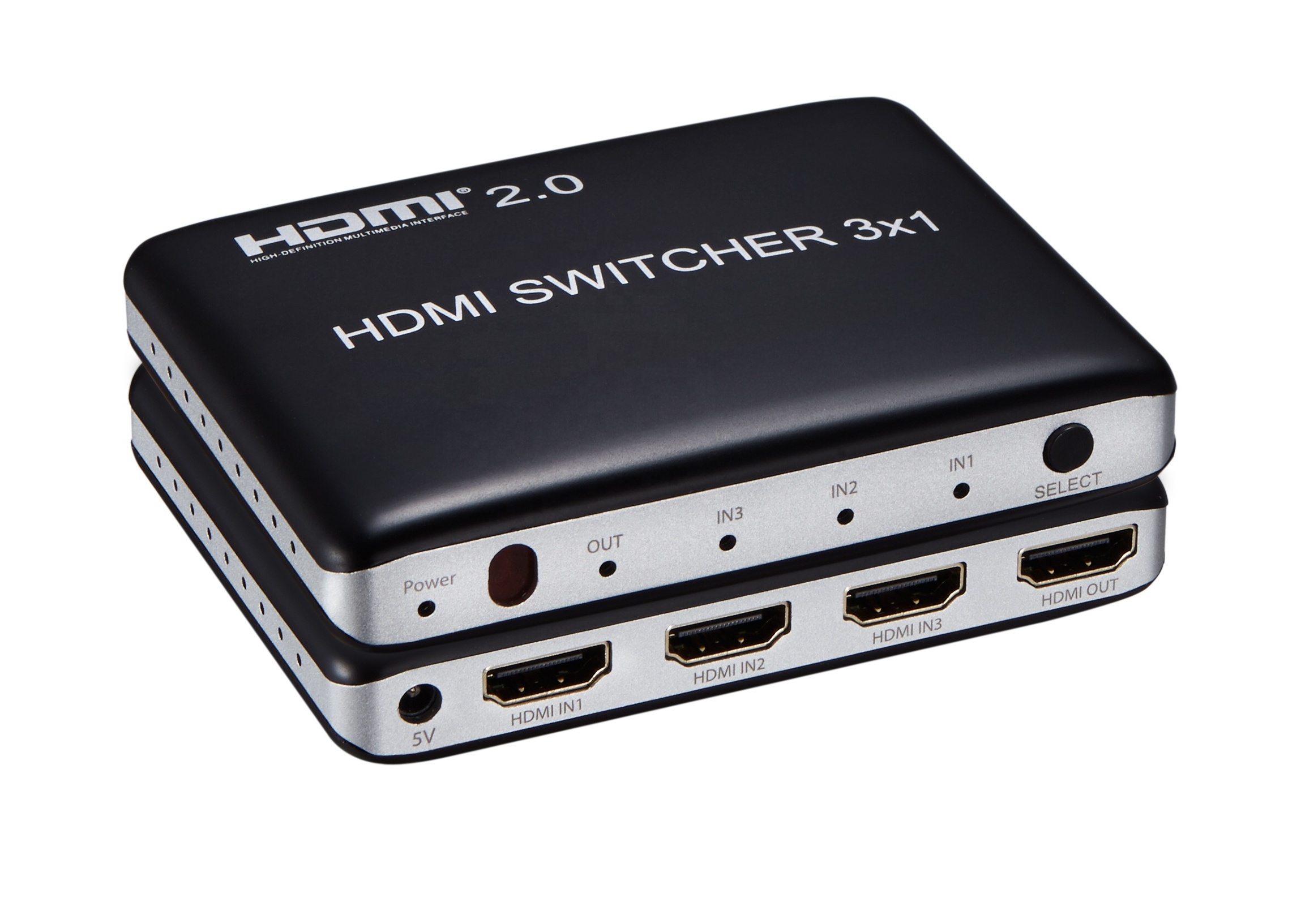 V2.0 HDMI Switch 3X1 with IR remote control 4Kx2K@60hz  Plastic HDMI Switch 3X1