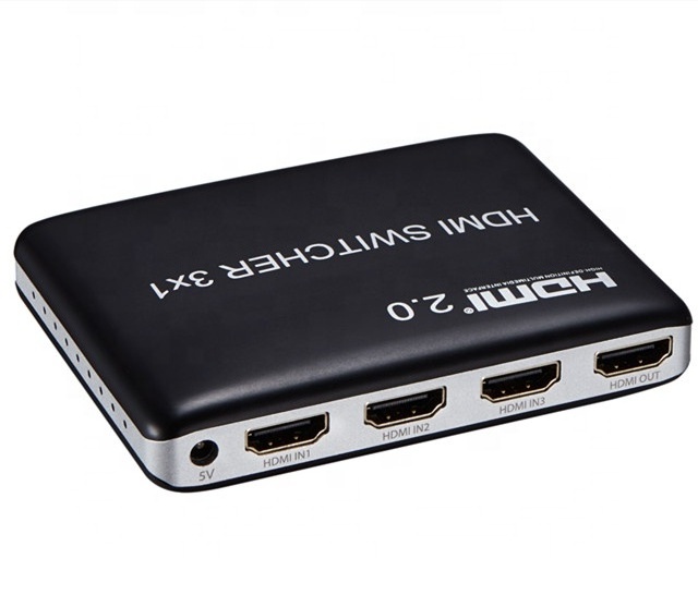 V2.0 HDMI Switch 3X1 with IR remote control 4Kx2K@60hz  Plastic HDMI Switch 3X1