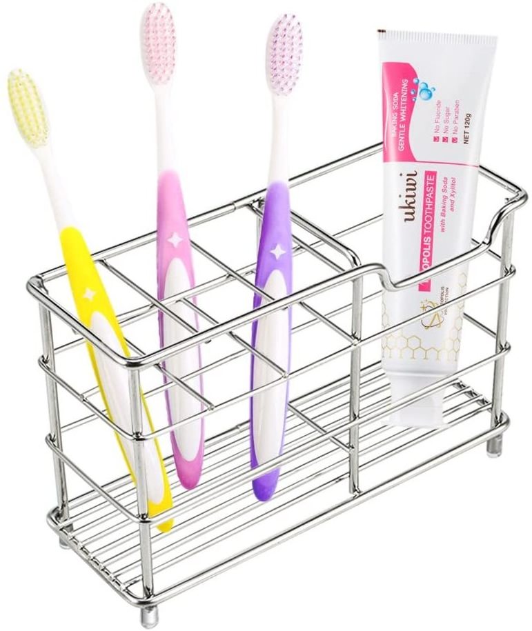 Steel Toothbrush Holder Toothpaste Holder Stand (Stainless Steel Toothbrush Holder)