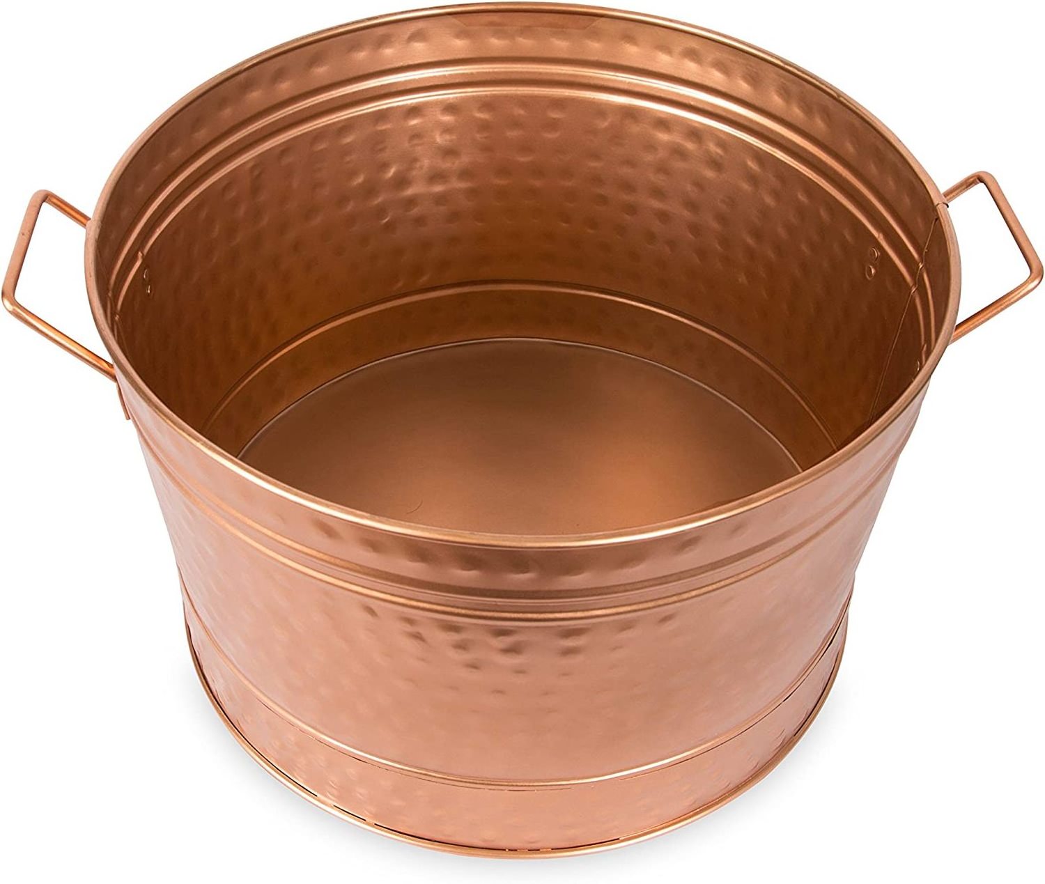 New Designs Round Copper Plated Galvanized planter with handles Copper Tub Round Hammered Copper Plated Galvanized Tub