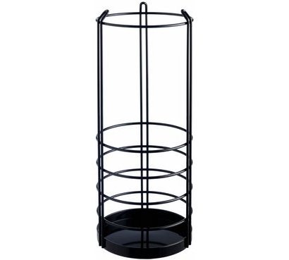 Tall Umbrella Stand Holder-Large Black Iron Umbrella Rack for Home and Office Decor Round Metal Umbrella Basket