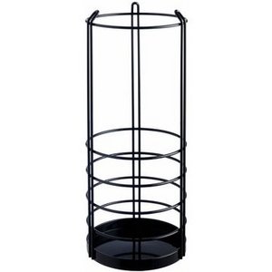 Tall Umbrella Stand Holder-Large Black Iron Umbrella Rack for Home and Office Decor Round Metal Umbrella Basket