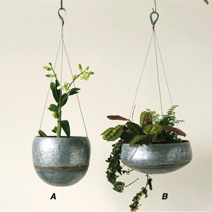 Galvanized Hanging Planter for Outdoor & Indoor Plants Galvanized Iron Pot Large Flower Hanger for Patio Window Garden Balcony