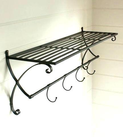 SMETA approved factory outdoor metal shelves Iron Wall Shelf Unit with Coat hooks Large