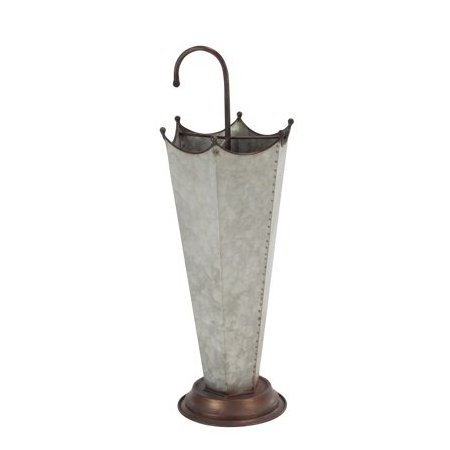 Antique White Indoor Metal Basket Round Umbrella Holder Stand  Metal Round Storage Basket with Metal Handle