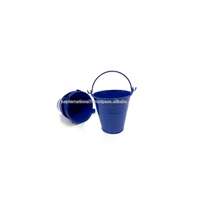 blue Steel Serving Buckets Mini Chip Royal Blue Metal Blue Ice Bucket with Tong Aluminum Ice Champagne Bucket