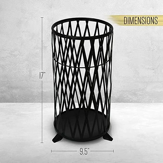 Metal Umbrella Holder For Home Indoor & Outdoor. Rustproof Black Umbrella Rack and Cane Stand Hand