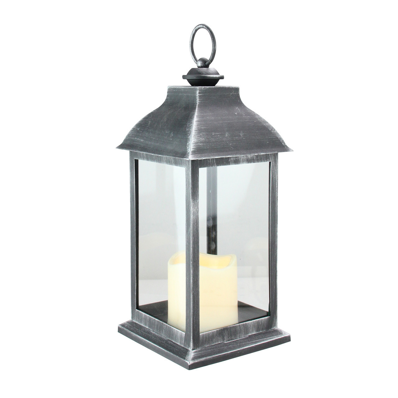 Metal Galvanized House Lantern Galvanized Metal Lantern Galvanized Farmhouse Lantern, Gray