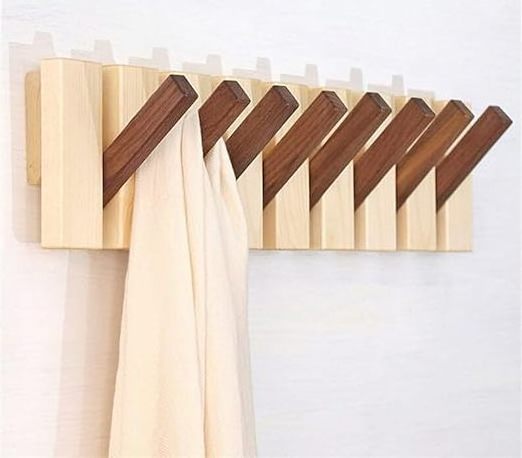 Solid Wood Piano Coat Rack, Wall Mounted Handmade Coat Hat Hanger Backpack Holder