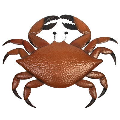 Metal Art Sea Oneal Coastal Crab Wall Decor  Antique Brown