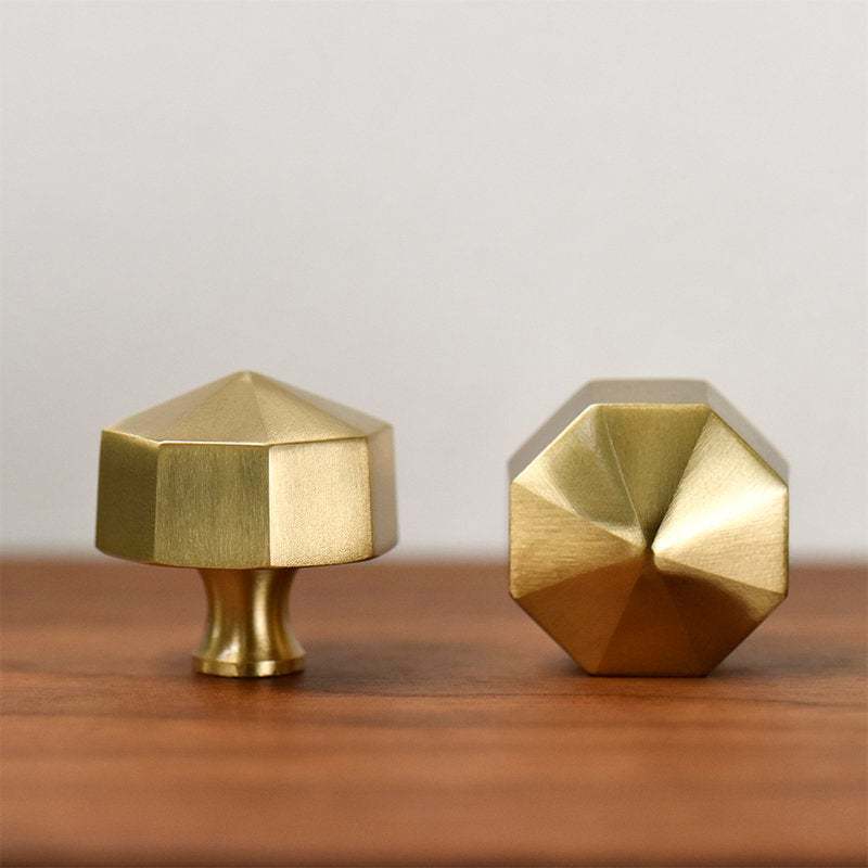 Brass Cabinet Knob Mid-Century Modern Polygon Knob Cabinet Knob