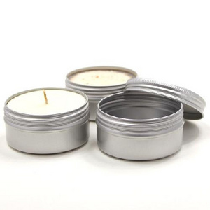 Metal Round Steel polished Candle holder wax candle TIN Nano Emergency Beeswax Tealight Candle