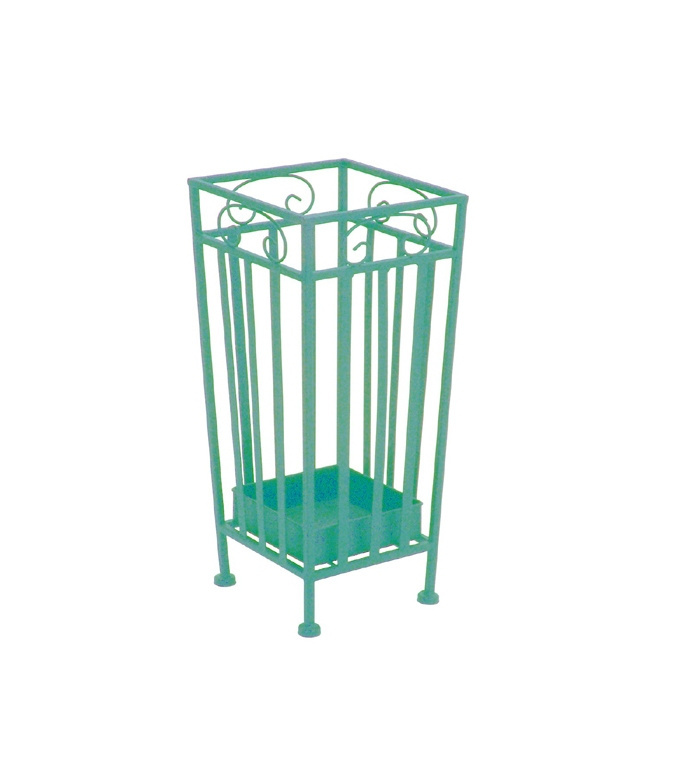 Metal Round Shape Umbrella Stand  Bucket Umbrella With Partial Hole Storage Rack Umbrella Stand Green Powder Coated