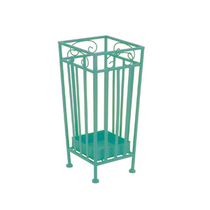 Metal Round Shape Umbrella Stand  Bucket Umbrella With Partial Hole Storage Rack Umbrella Stand Green Powder Coated