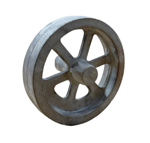 Customized cast iron industrial caster wheel flywheel spoke straight cast iron large flywheel