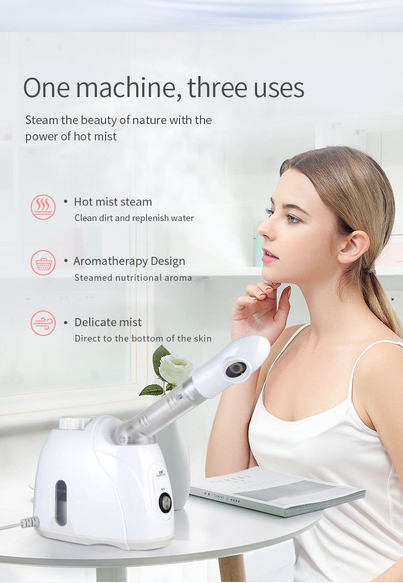 OEM ODM Nano Spray Ionic Hot and Cold Spray Electric Portable Face Steamer Moisturizing Facial Steamer Nano Mister Ozone Support