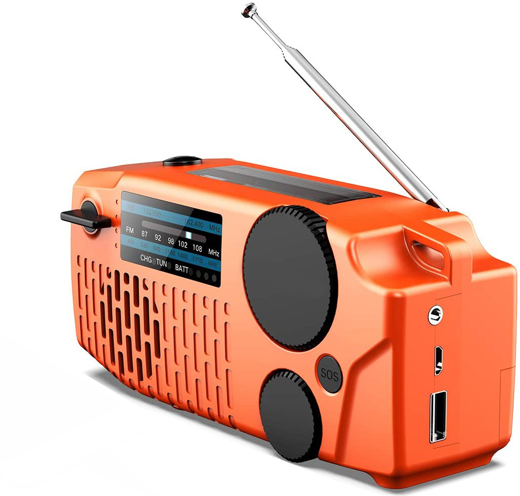 Mini USB Rechargeable emergency hand crank dynamo self-powered solar mini fm am radio with torch with Cell Phone Charger