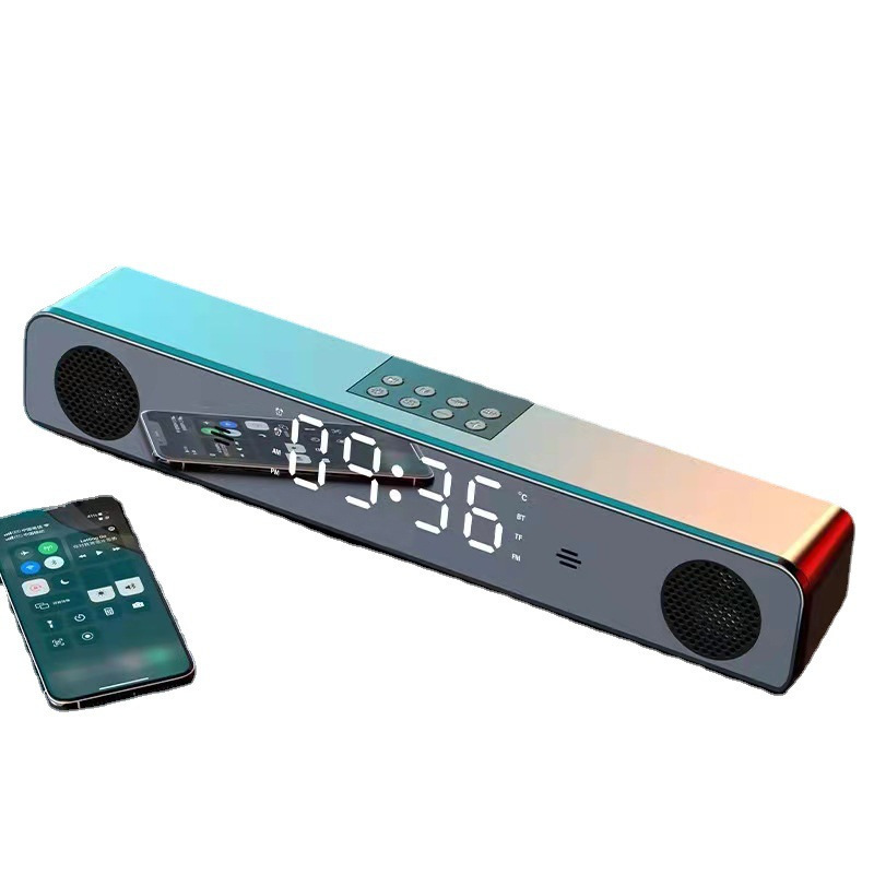 Digital LED Alarm Clock display speaker Colorful LED lantern Rechargeable Loudspeaker Home theatre gaming BT Speaker