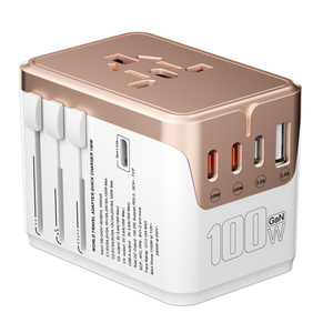 Universal USA UK EURO AUS Conversion Plug Anti-electric shock function PD100W Fast charging Adapter with 1USB 4TYPE-C ports