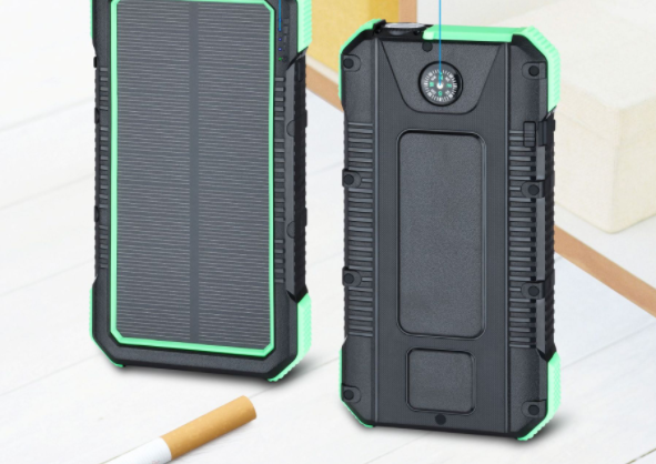 Portable 10000mAh 12V Cigar Lighter Dual USB Solar Charger with LED Lighting ABS Material Magnetic Function for Outdoor Camping