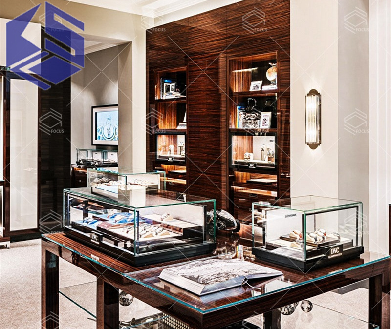 Brand store Watch display case Custom high-end luxury display case Boutique glass case Jewelry counter with lights