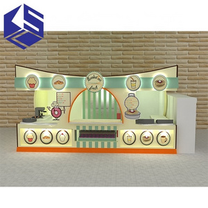 Shopping Mall Ice Cream Booth Crepe Snack Cake Display Stands Food Kiosk Design