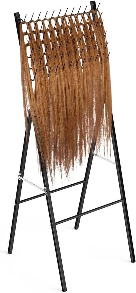 Wholesale customized size wooden hair display stand shelf hair extension display rack