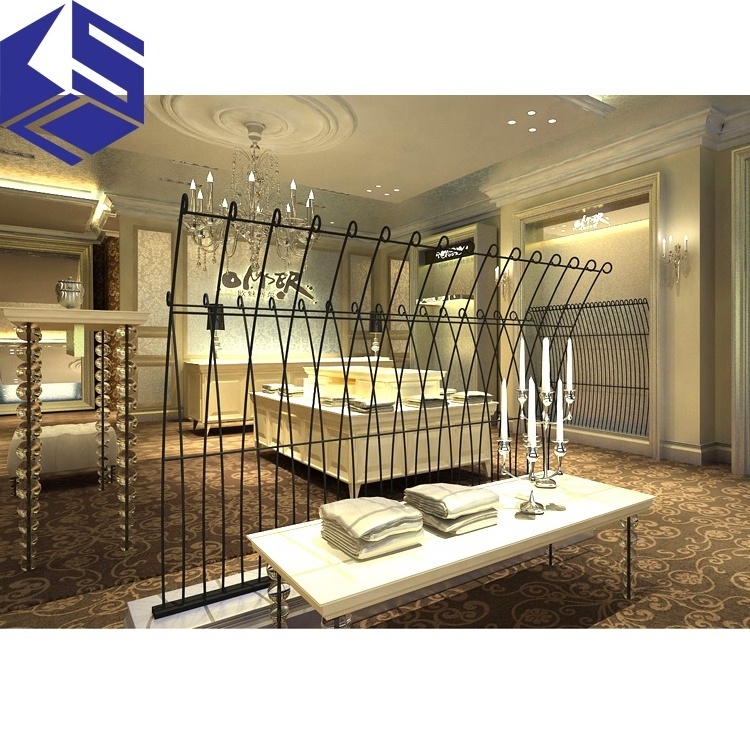 Modern Furniture Clothing Store Metal Hanging Gold Clothes Display Racks