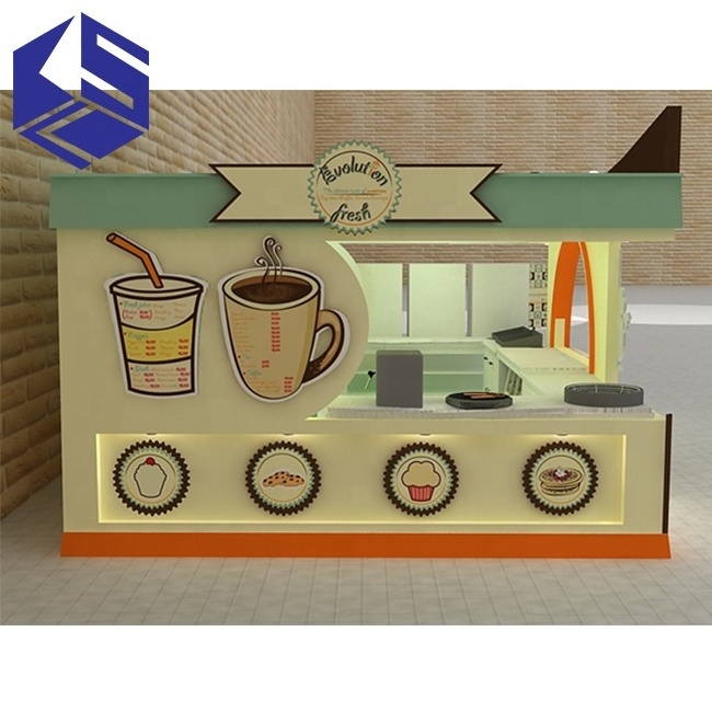 Shopping Mall Ice Cream Booth Crepe Snack Cake Display Stands Food Kiosk Design