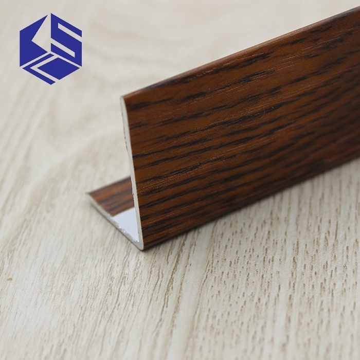 Wood grain aluminum stair nosing for laminate stair step profile