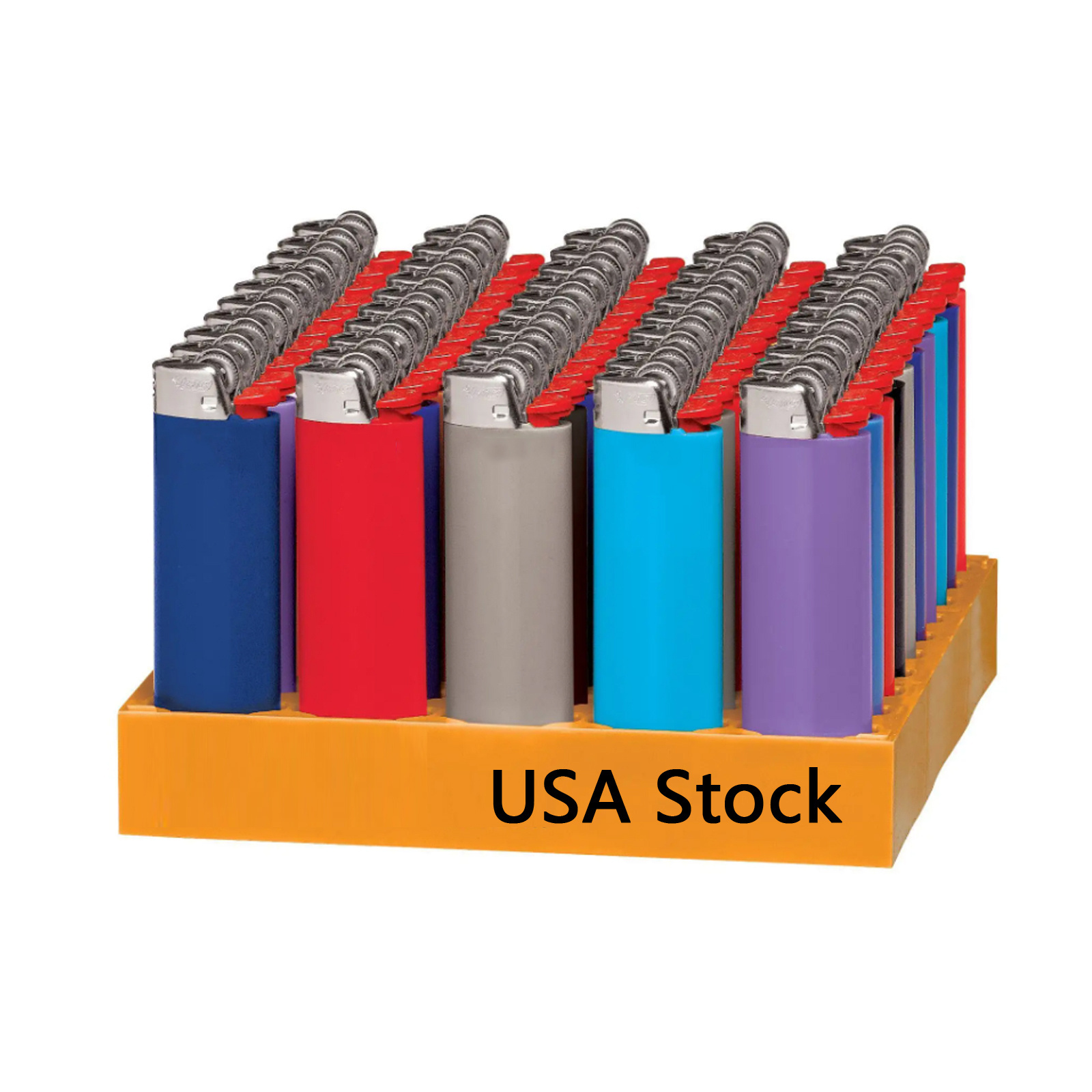 BIG Lighters Maxi J26 Wholesale Original Regular Lighters Classic Lighters J25 J26 Mix Color 50pcs/Tray USA Stock