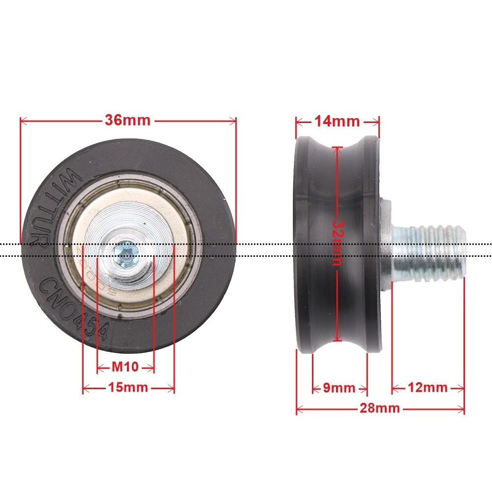 1pcs Applicable to WITTUR CN0454 Elevator door eccentric wheel positioning wheel diameter 36mm thickness 14mm shaft lever M10