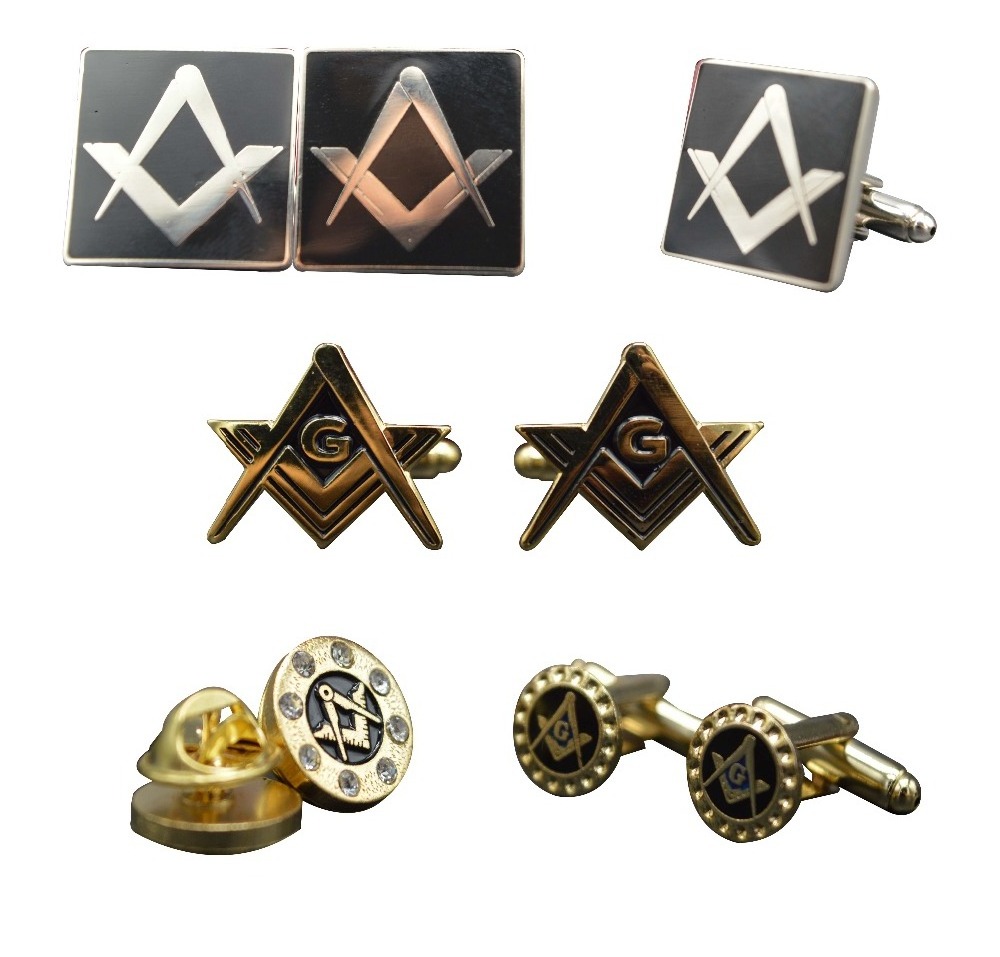 Wholesale Masonic tie bar and cufflinks Tie clips Jewelry gifts Sets