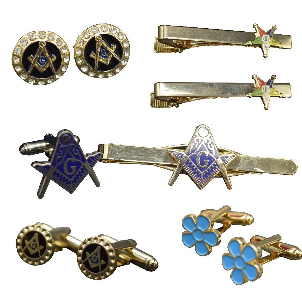 Wholesale Masonic tie bar and cufflinks Tie clips Jewelry gifts Sets