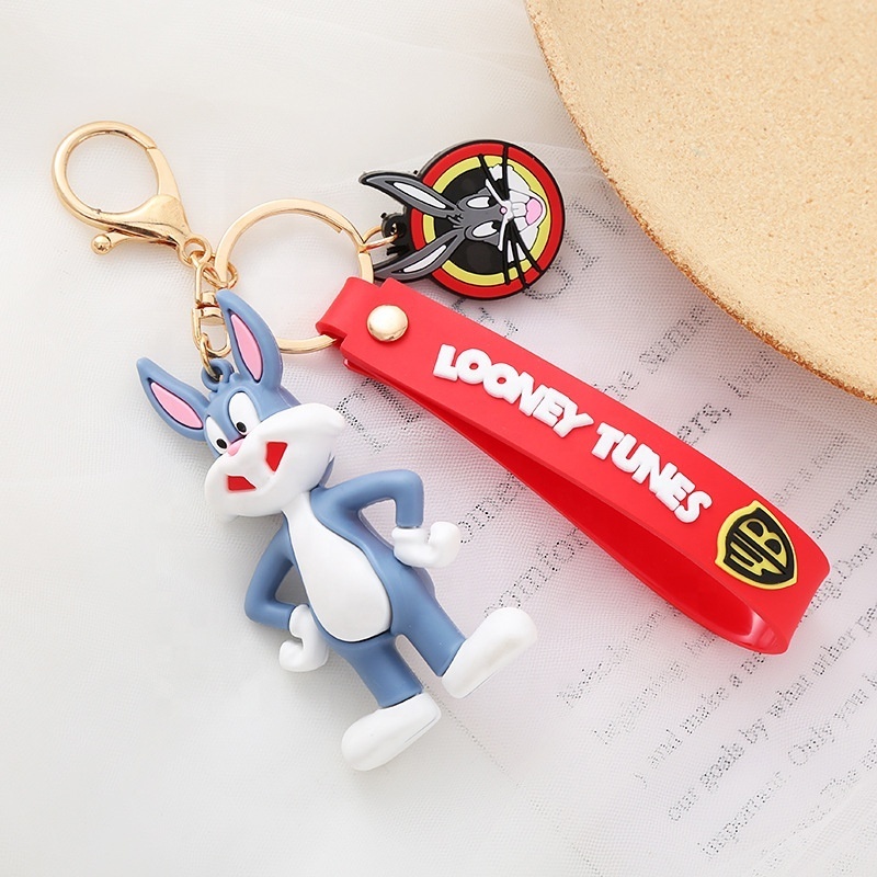 Wholesale Factory Price Cute Cartoon Animals 3d Soft PVC Silicone Cute Rubber Key Chain For Gift