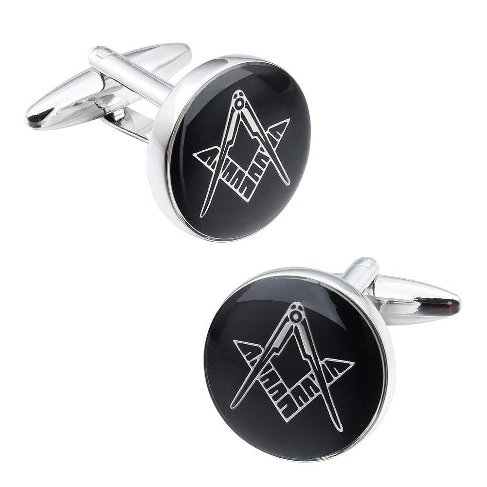 Luxury Promotional Gifts Personalized Custom Newest Metal Bronze Masonic Soft Enamel Cuff Links Women Men Cufflinks