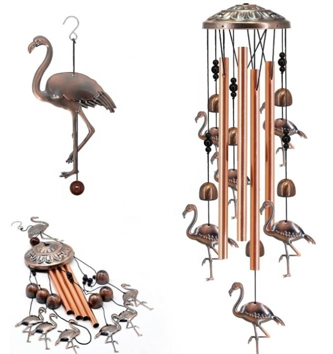 Retro metal wind chimes animal hummingbird elephant iron wind chimes home garden decoration outdoor ornaments