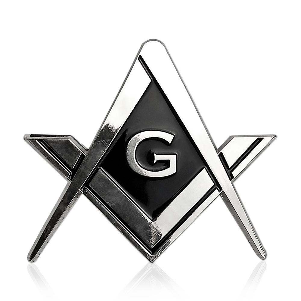 custom High Quality Cut Out Chrome Masonic Triangle Shaped Auto Car Metal Emblem