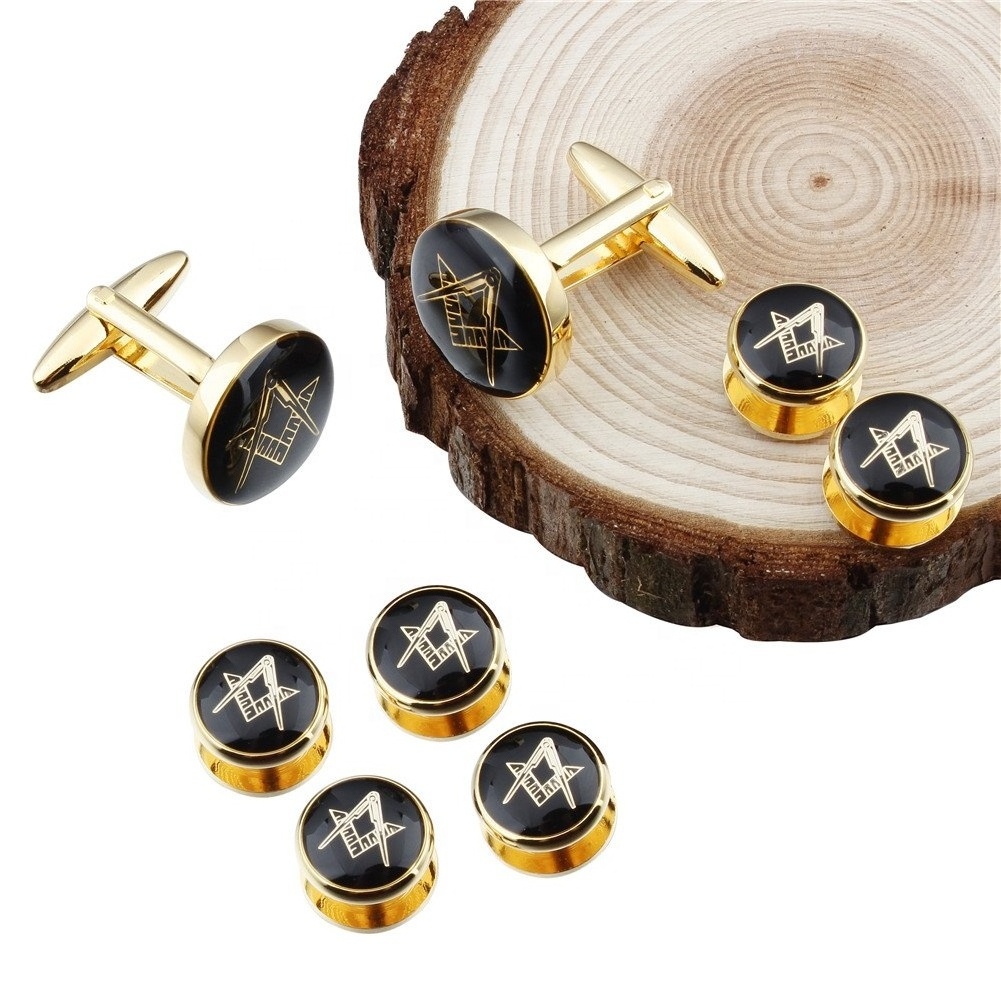 Luxury Promotional Gifts Personalized Custom Newest Metal Bronze Masonic Soft Enamel Cuff Links Women Men Cufflinks